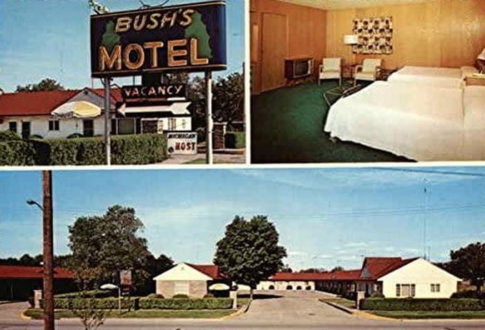 Bushs Motel - Old Postcard (newer photo)